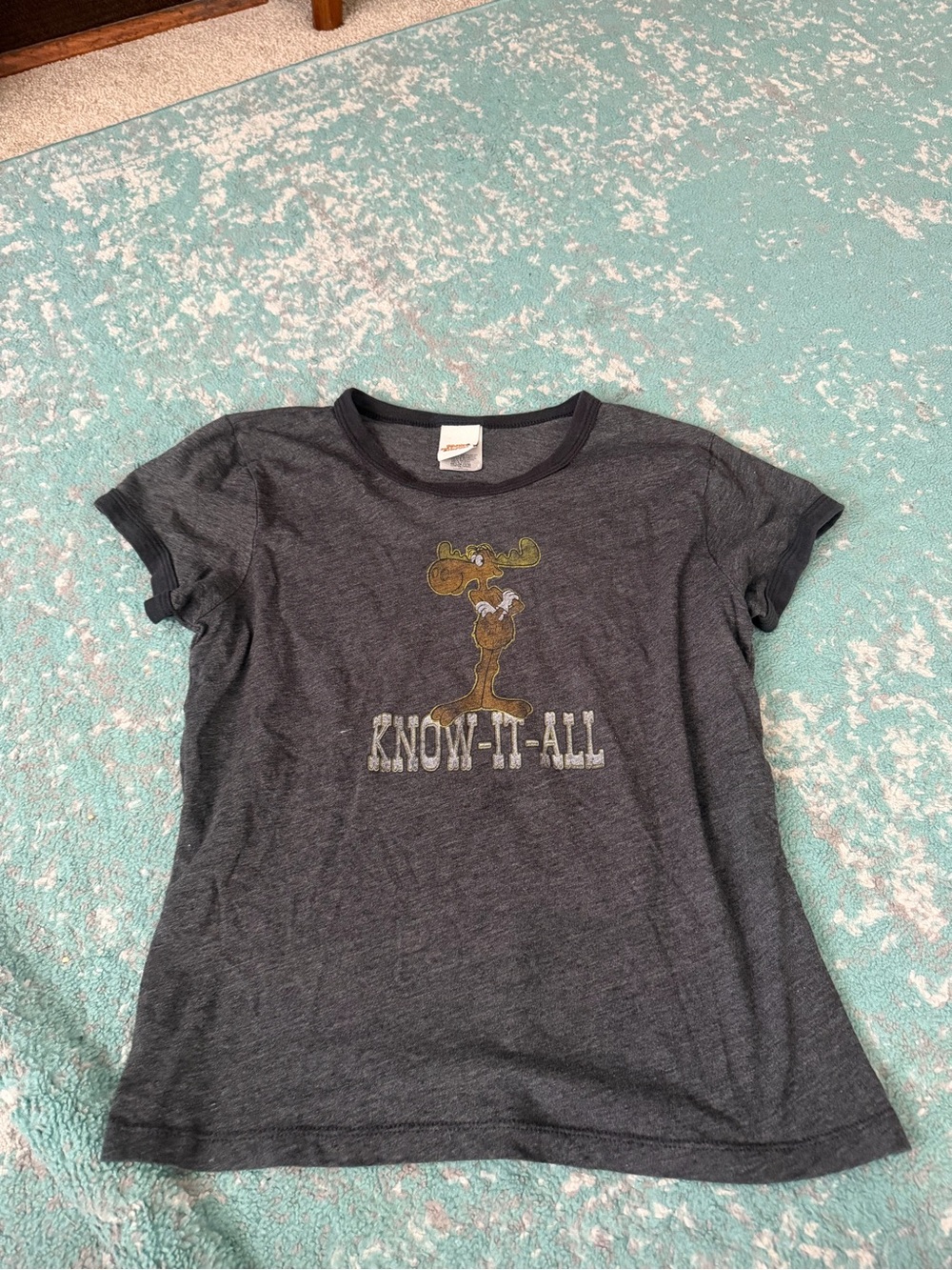 Rocky & Bullwinkle graphic ringer tee